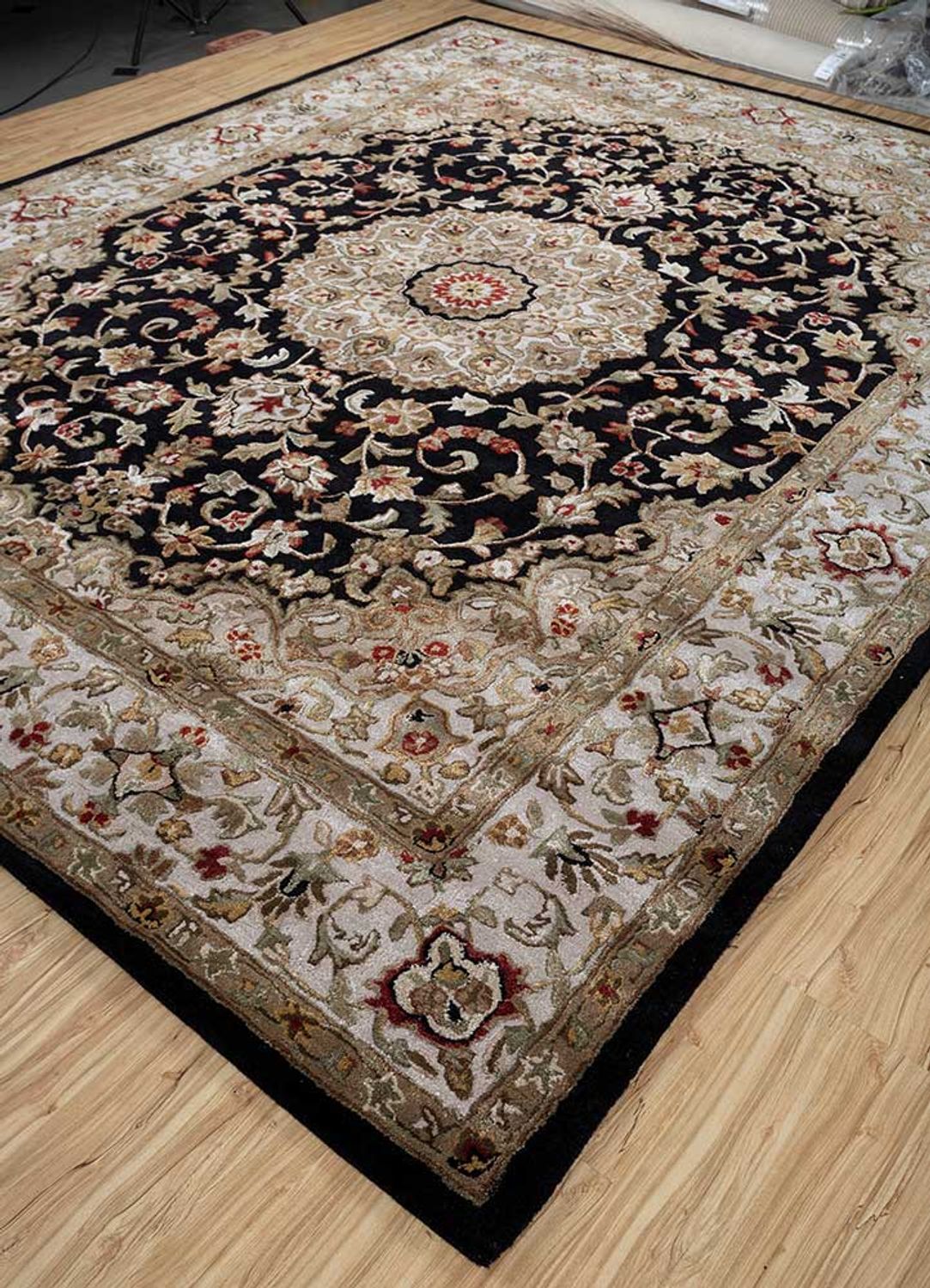 Dywan wełniany - 300 x 240 cm - ciemnoniebieski