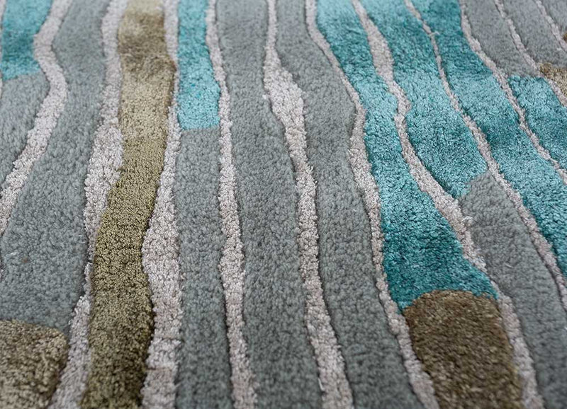 Designerski dywan kształt specjalny  - 270 x 180 cm - niebieski