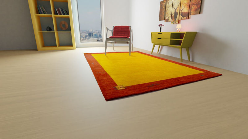 Dywan Indo Gabbeh 250x300cm - Dywan wełniany - złoty