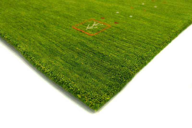 Biegacz Dywan Gabbeh - Indus - 400 x 80 cm - zielona