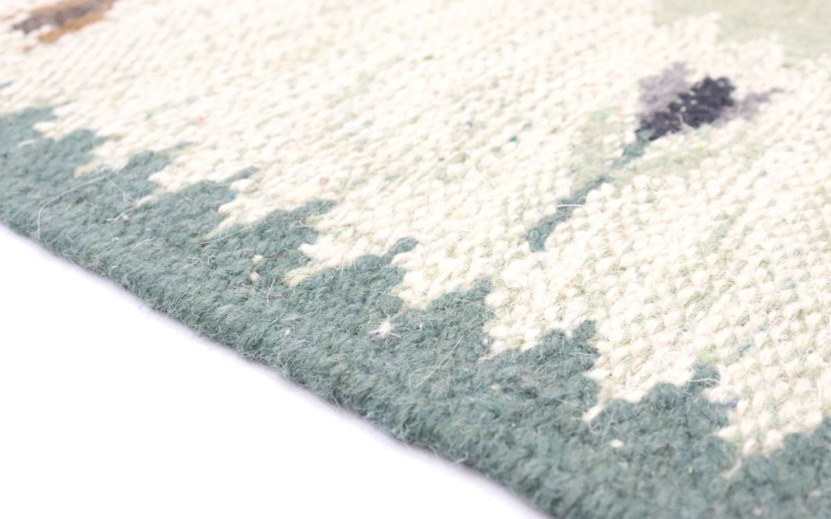 Biegacz Dywan Kelim - modny - 250 x 80 cm - jasnozielony