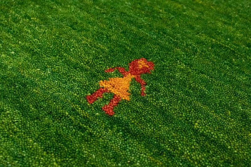 Biegacz Dywan Gabbeh - Indus - 200 x 80 cm - zielona