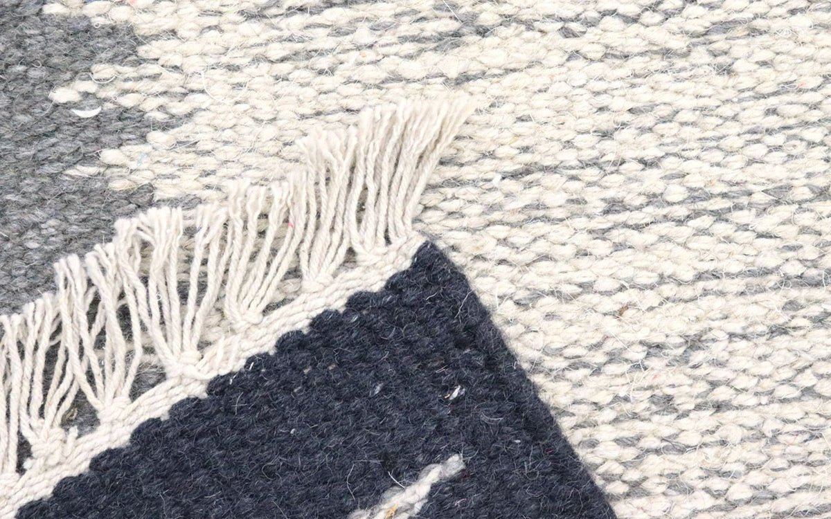 Biegacz Dywan Kelim - modny - 250 x 80 cm - szary