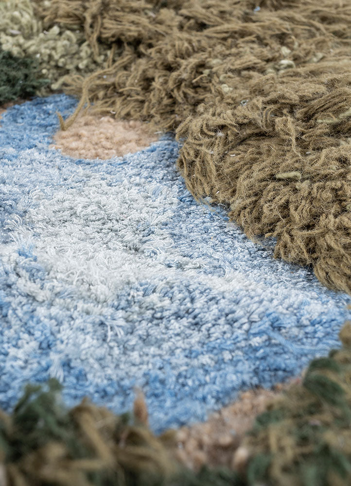 Dywan wełniany kształt specjalny  - 150 x 90 cm - wielokolorowy