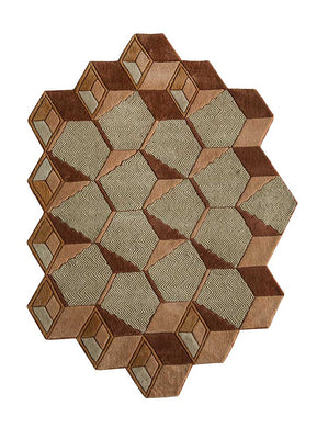 Dywan wełniany kształt specjalny  - 140 x 195 cm - zieleń miętowa