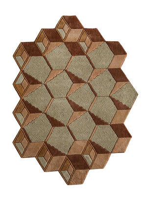 Dywan wełniany kształt specjalny  - 140 x 195 cm - zieleń miętowa