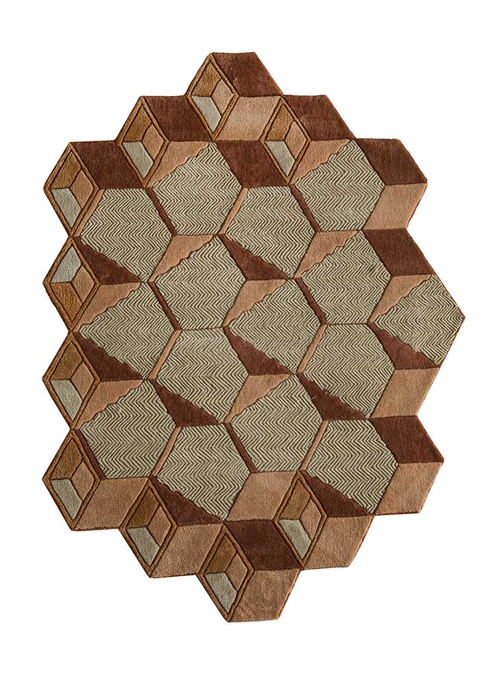 Dywan wełniany kształt specjalny  - 140 x 195 cm - zieleń miętowa