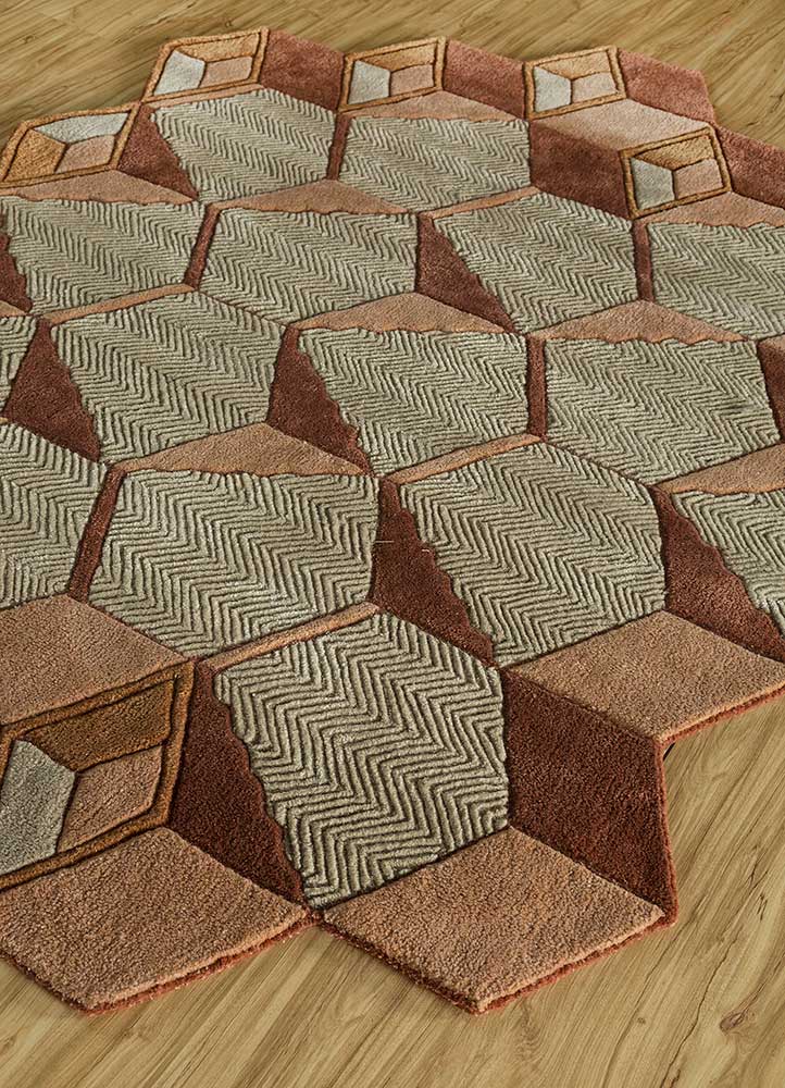 Dywan wełniany kształt specjalny  - 140 x 195 cm - zieleń miętowa