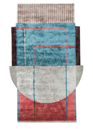 Designerski dywan kształt specjalny  - 240 x 150 cm - wielokolorowy