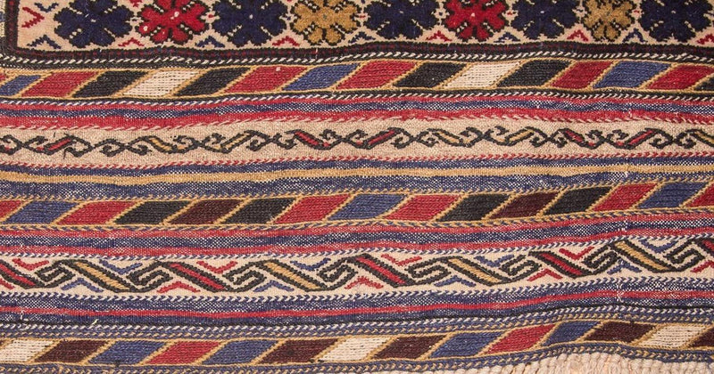 Dywan Kelim - Stary - 276 x 185 cm - beżowy