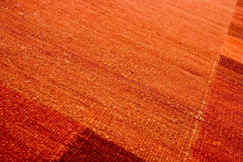 Dywan Kelim - modny - 202 x 143 cm - pomarańczowy