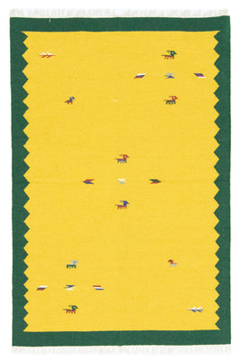 Dywan Kelim - modny - 180 x 120 cm - żółty