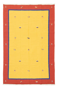 Dywan Kelim - modny - 300 x 200 cm - żółty