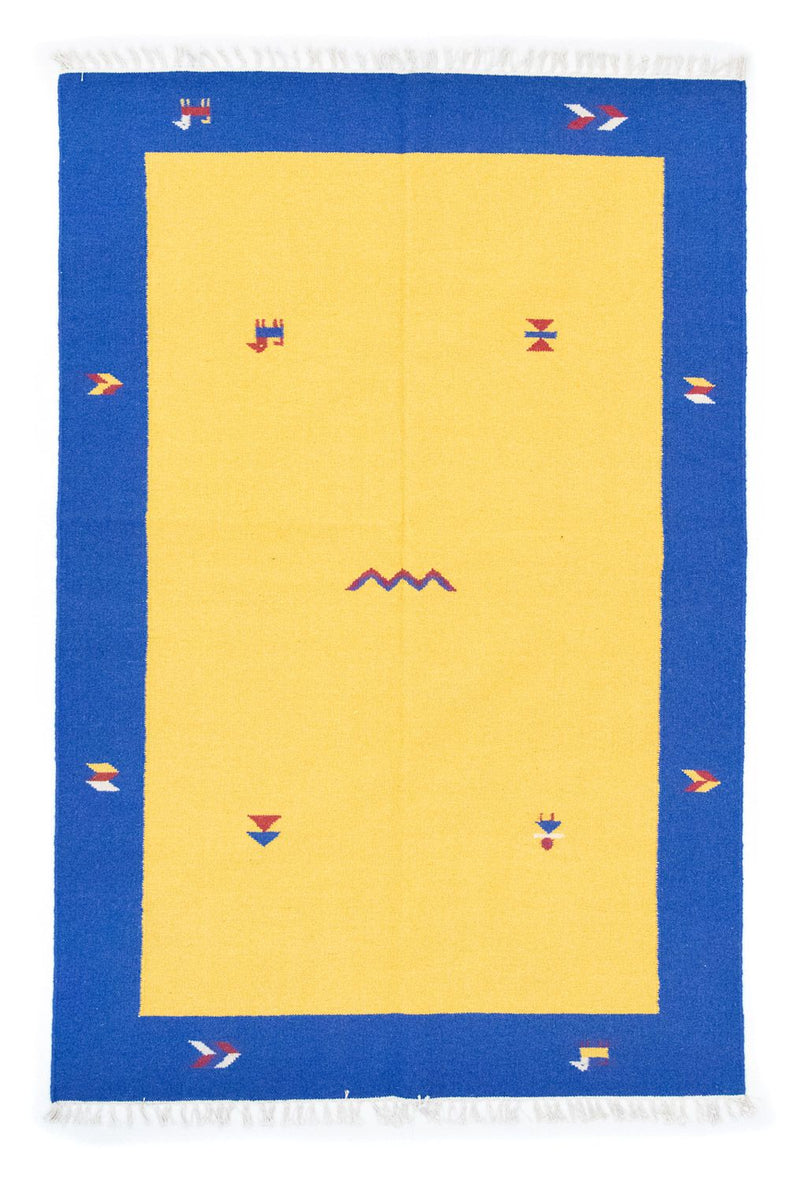 Dywan Kelim - modny - 200 x 140 cm - żółty