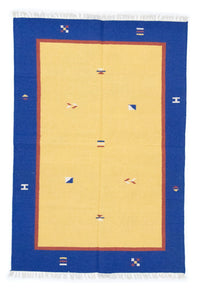 Dywan Kelim - modny - 200 x 140 cm - żółty