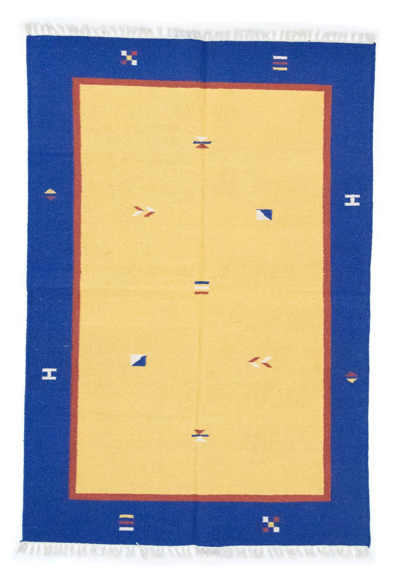 Dywan Kelim - modny - 200 x 140 cm - żółty