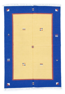 Dywan Kelim - modny - 200 x 140 cm - żółty