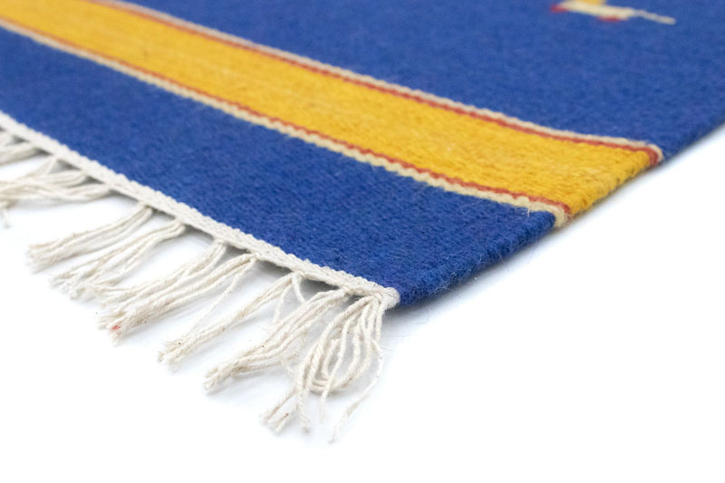 Dywan Kelim - modny - 180 x 120 cm - niebieski