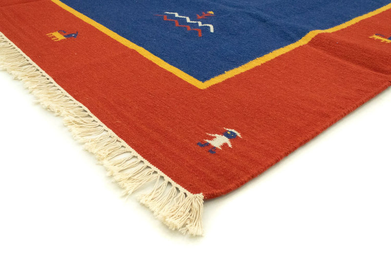 Dywan Kelim - modny - 300 x 200 cm - niebieski