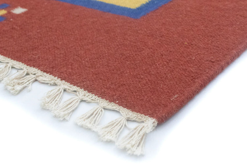 Dywan Kelim - modny - 200 x 140 cm - żółty