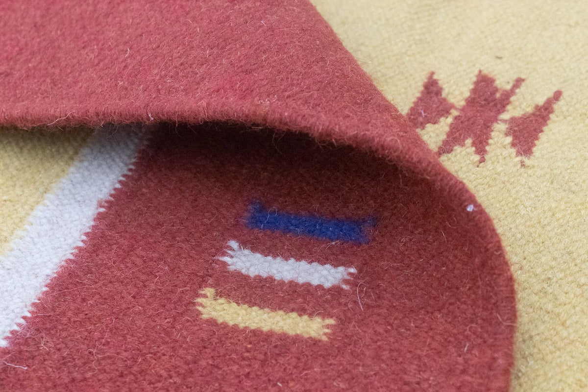 Dywan Kelim - modny - 200 x 140 cm - żółty