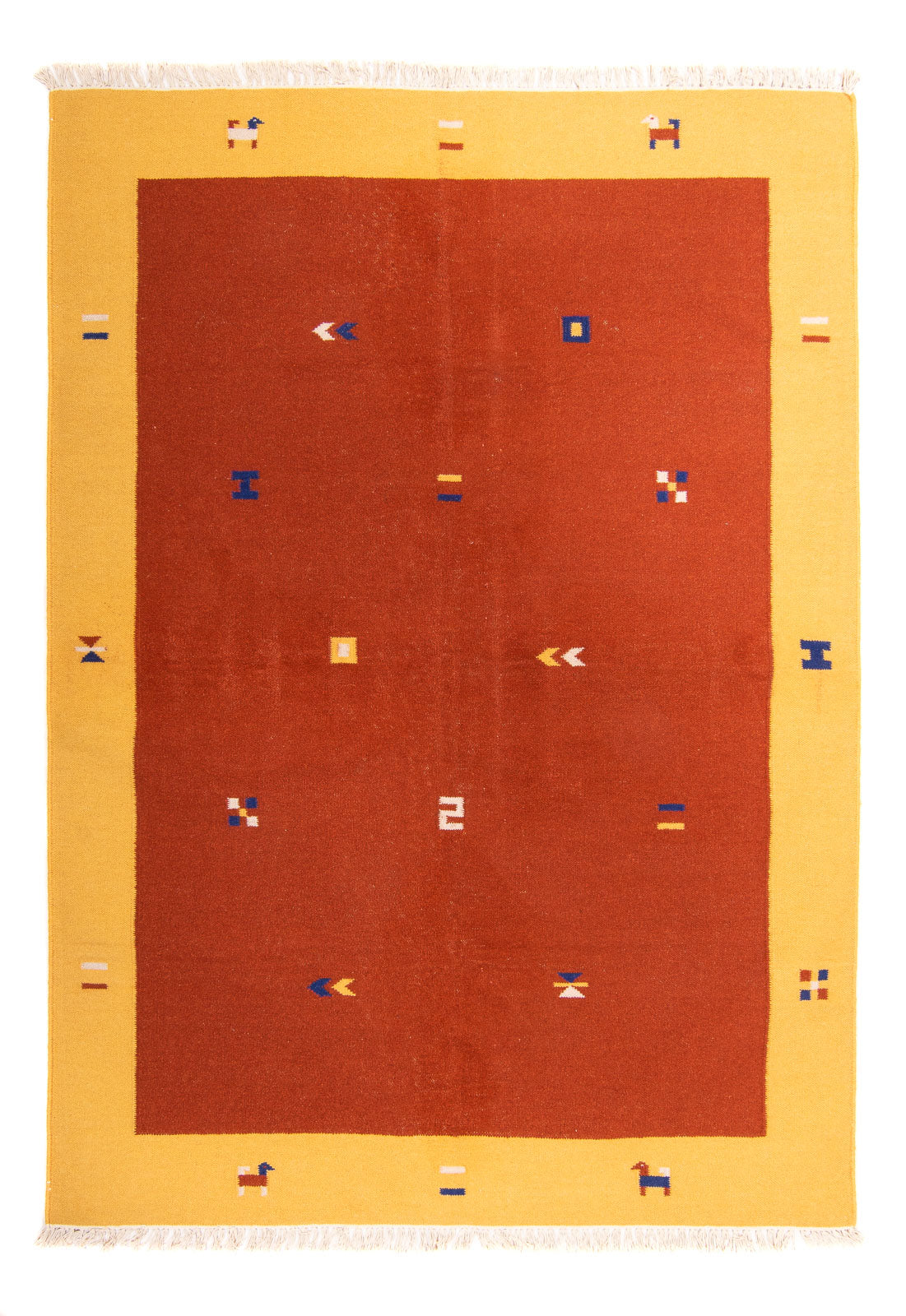 Dywan Kelim - modny - 240 x 170 cm - ciemna czerwień