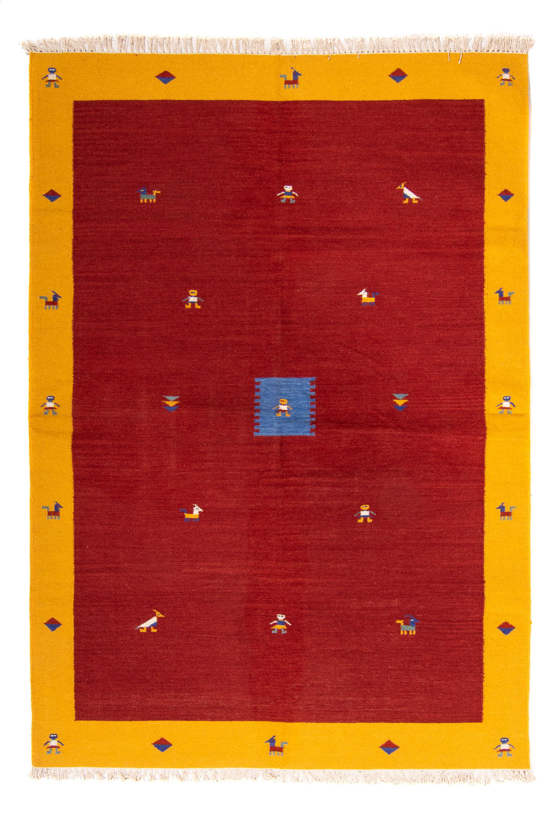 Dywan Kelim - modny - 240 x 170 cm - ciemna czerwień