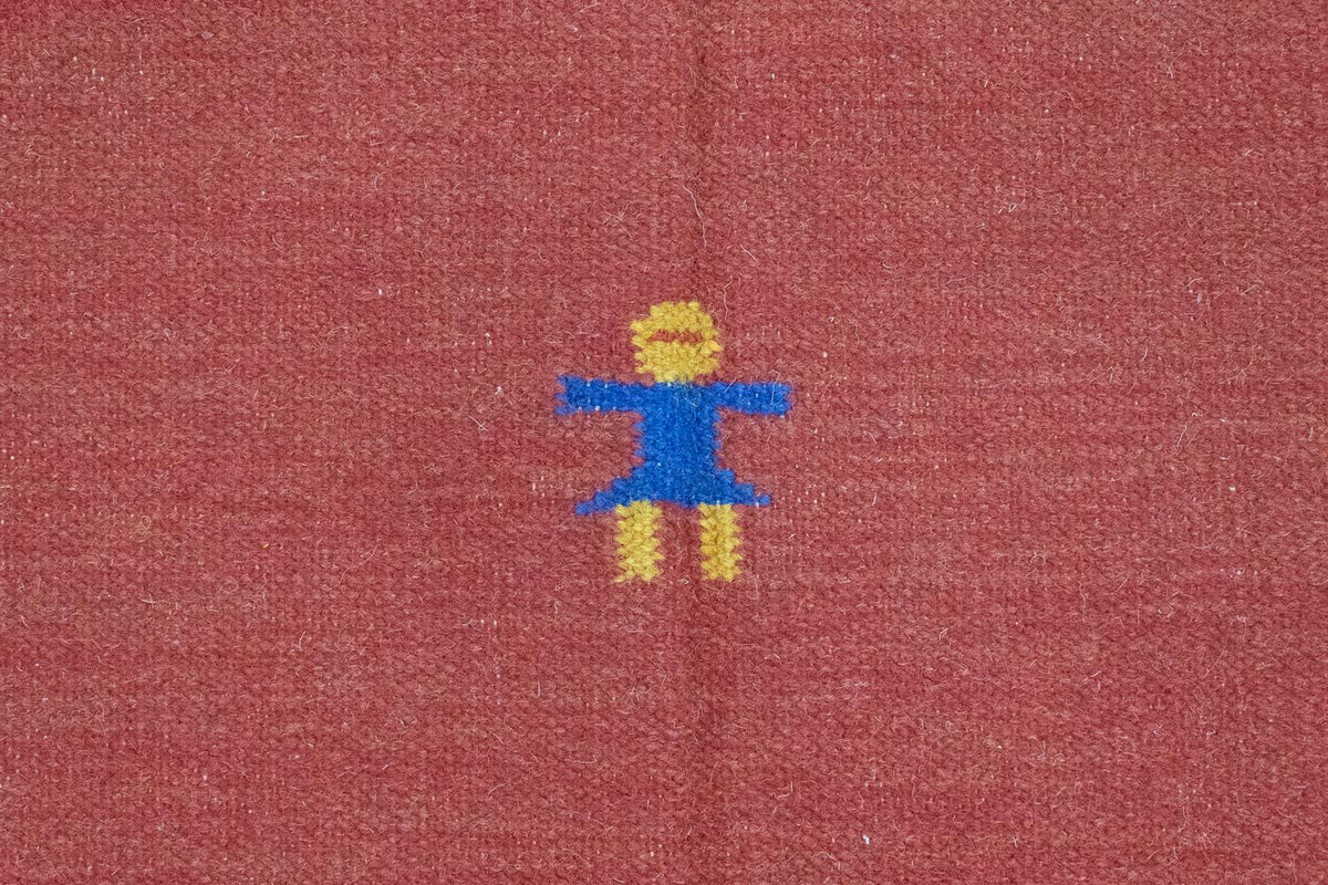 Dywan Kelim - modny - 200 x 140 cm - czerwony