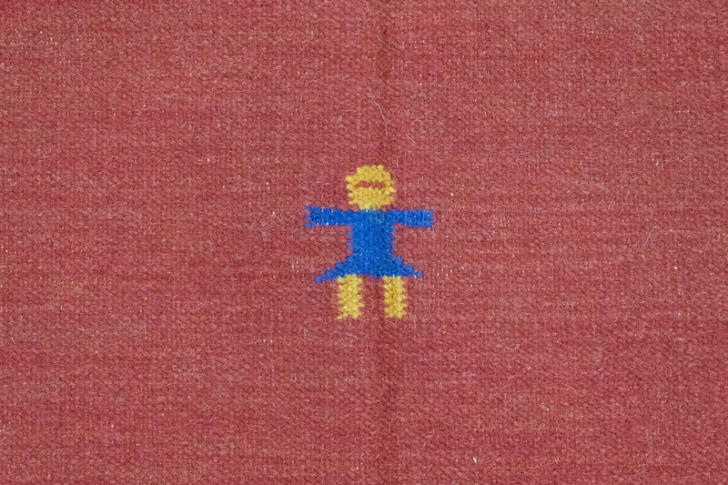 Dywan Kelim - modny - 200 x 140 cm - czerwony