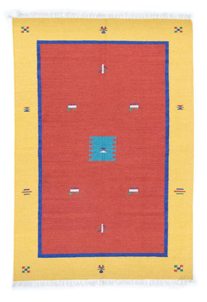 Dywan Kelim - modny - 200 x 140 cm - czerwony