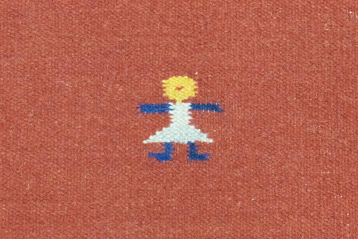 Dywan Kelim - modny - 200 x 140 cm - pomarańczowy