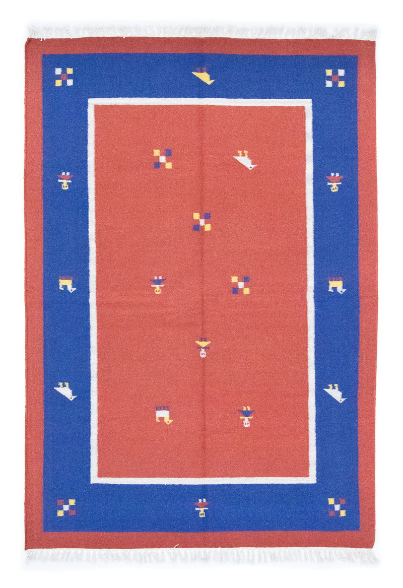 Dywan Kelim - modny - 200 x 140 cm - pomarańczowy