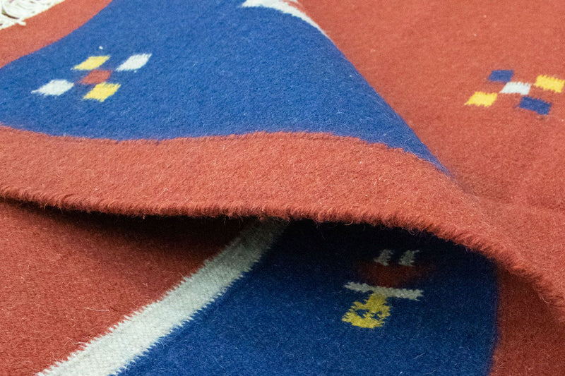 Dywan Kelim - modny - 200 x 140 cm - pomarańczowy