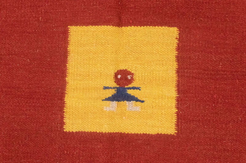 Dywan Kelim - modny - 200 x 140 cm - czerwony