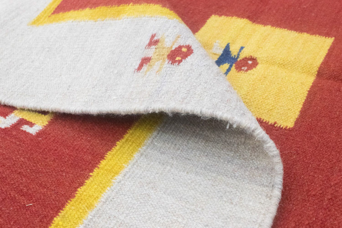 Dywan Kelim - modny - 200 x 140 cm - czerwony