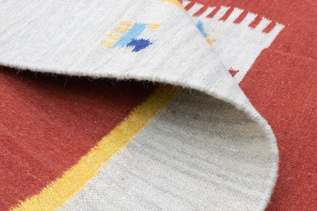 Dywan Kelim - modny - 200 x 140 cm - czerwony