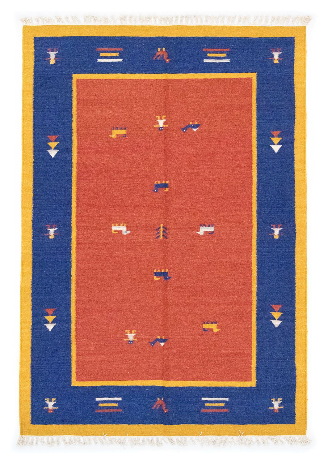 Dywan Kelim - modny - 200 x 140 cm - pomarańczowy