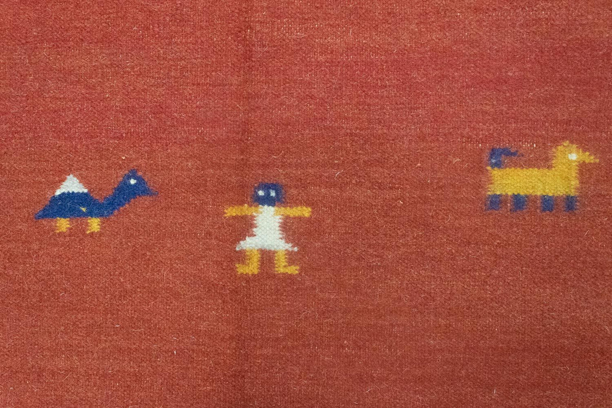 Dywan Kelim - modny - 200 x 140 cm - pomarańczowy