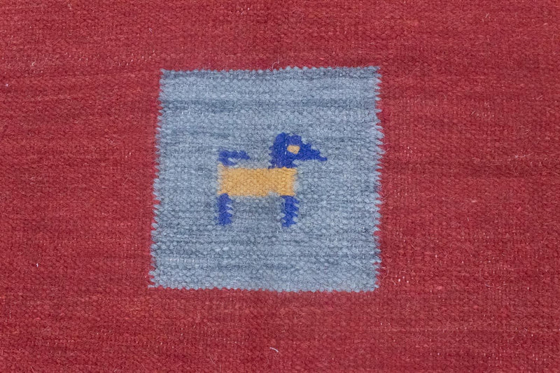 Dywan Kelim - modny - 200 x 140 cm - czerwony