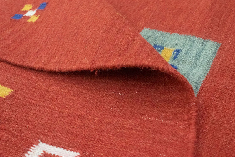 Dywan Kelim - modny - 200 x 140 cm - czerwony