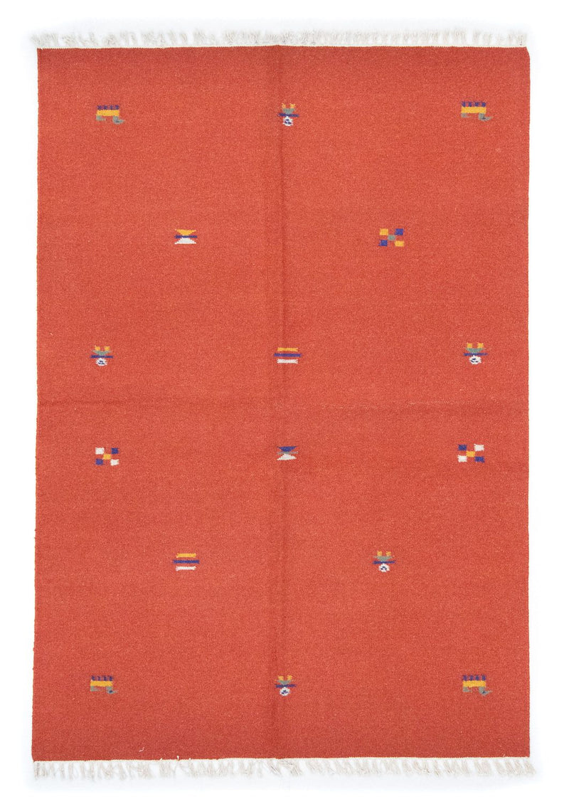 Dywan Kelim - modny - 200 x 140 cm - pomarańczowy