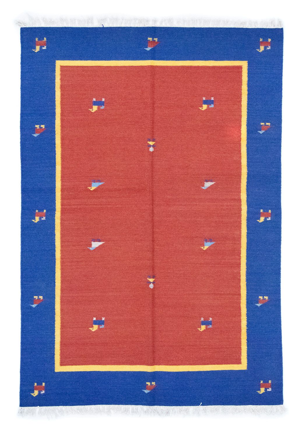 Dywan Kelim - modny - 200 x 140 cm - czerwony