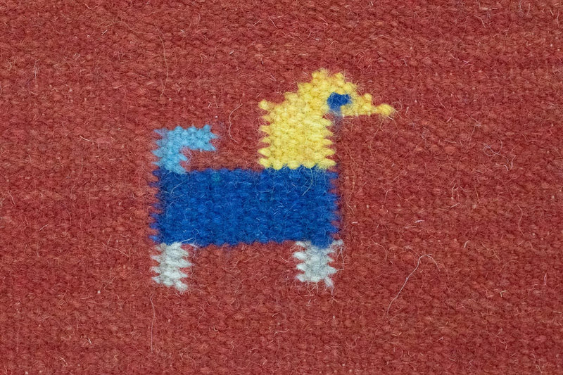 Dywan Kelim - modny - 200 x 140 cm - czerwony