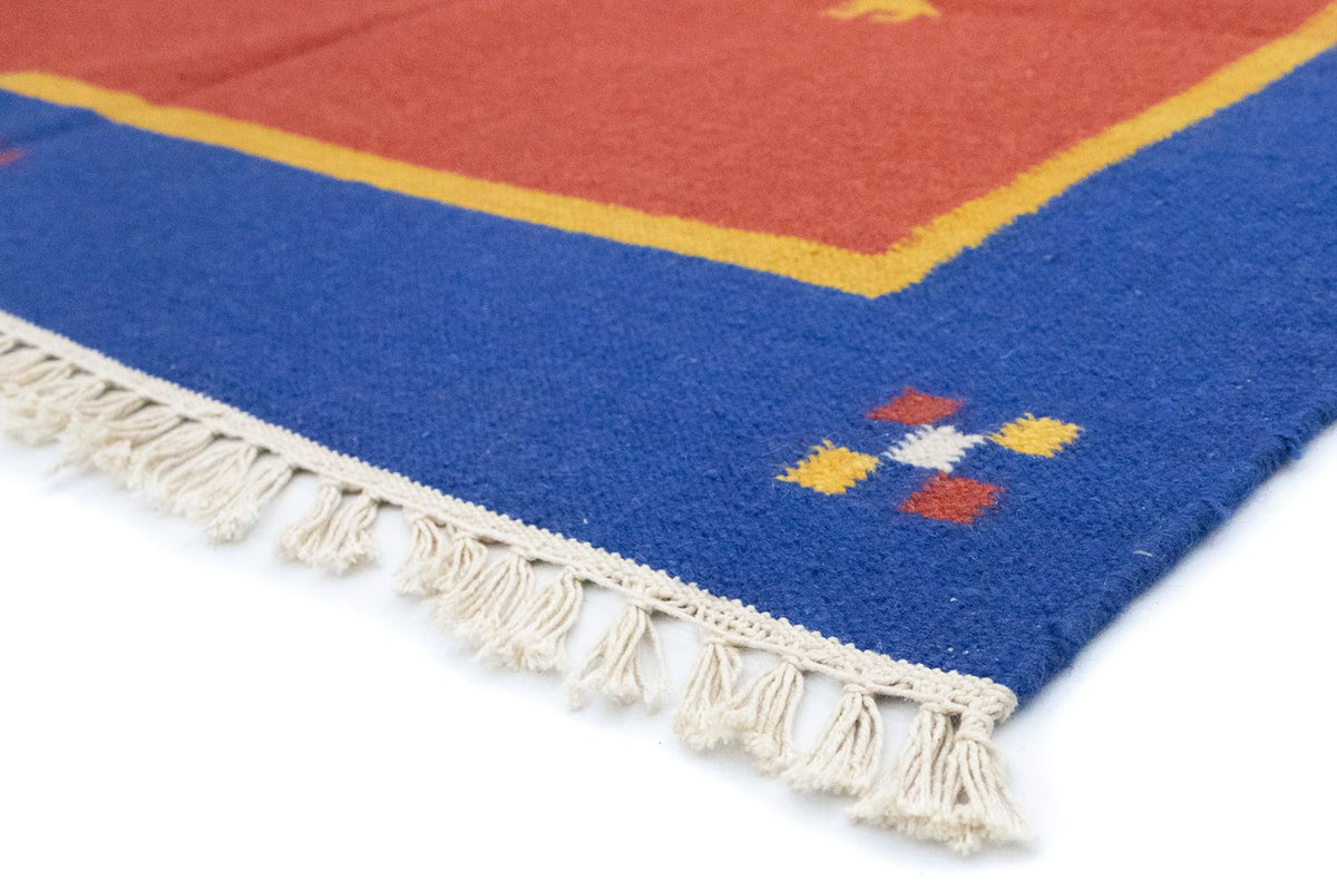 Dywan Kelim - modny - 200 x 140 cm - pomarańczowy