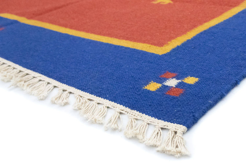 Dywan Kelim - modny - 200 x 140 cm - pomarańczowy