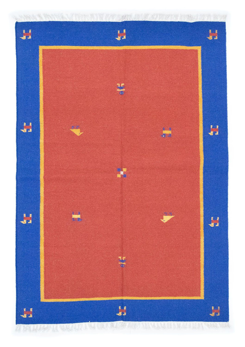 Dywan Kelim - modny - 200 x 140 cm - czerwony