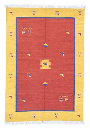 Dywan Kelim - modny - 200 x 140 cm - pomarańczowy