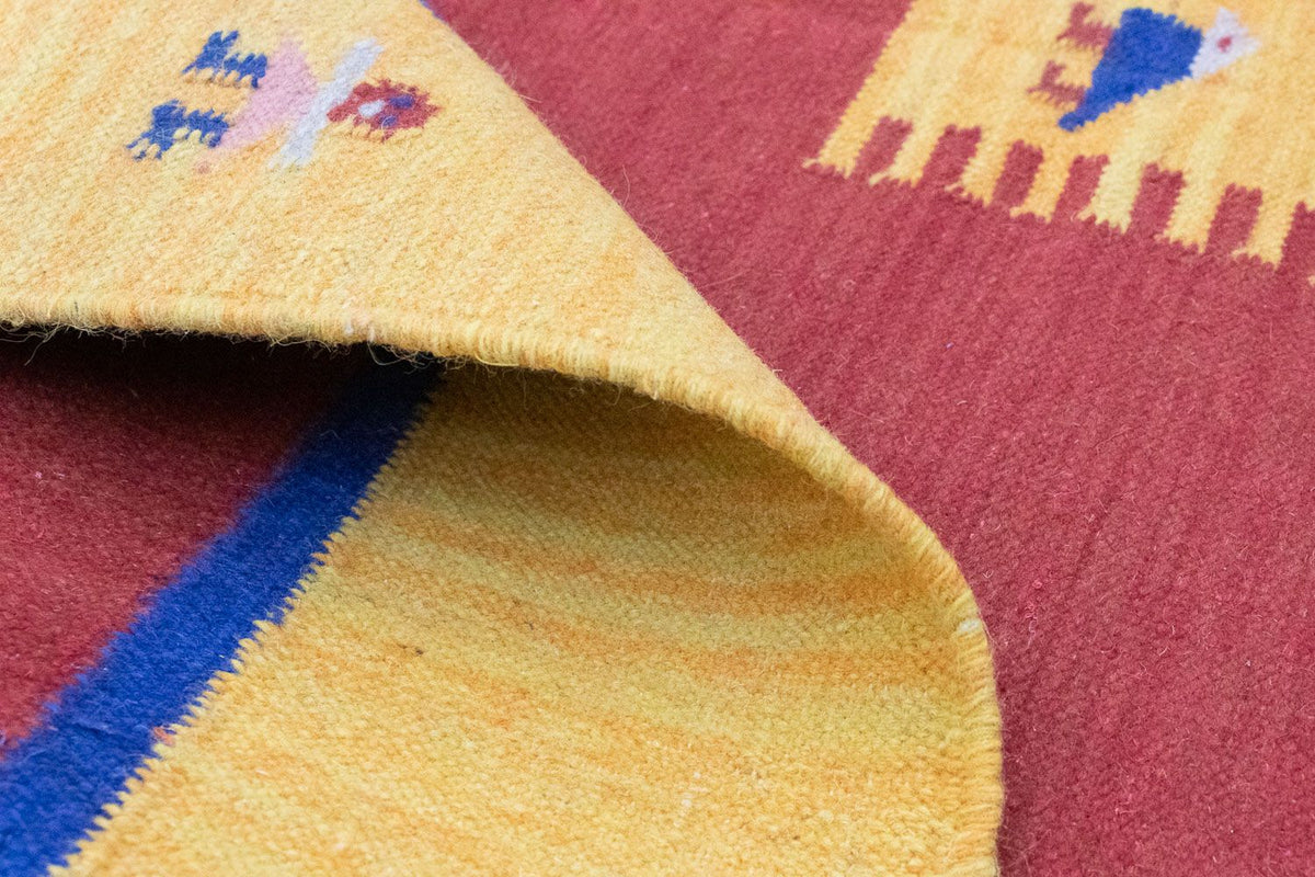 Dywan Kelim - modny - 200 x 140 cm - pomarańczowy