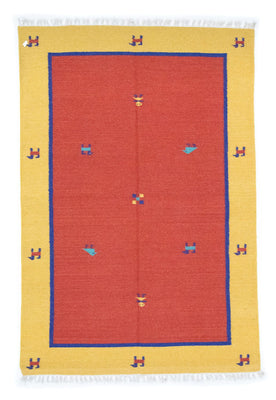 Dywan Kelim - modny - 200 x 140 cm - pomarańczowy