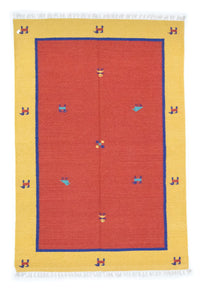 Dywan Kelim - modny - 200 x 140 cm - pomarańczowy